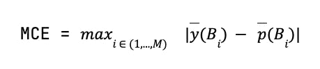 Maximum Calibration Error (ECE) formula for binary classification