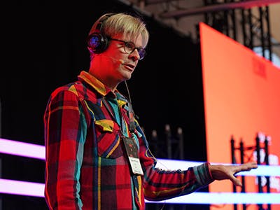 Casper Wilstrup speaking at TechBBQ 2021