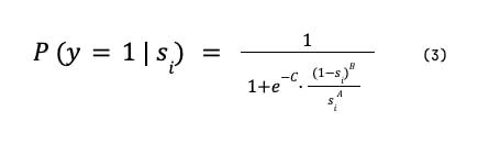 Equation for beta calibration