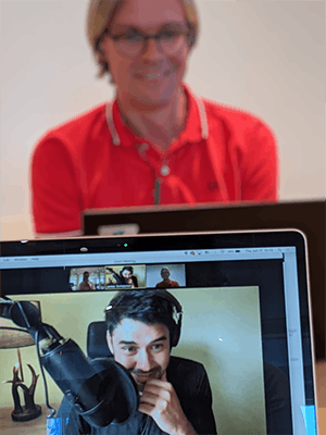 Casper being interviewed for The Healthtech Podcast with Dr. James Somauroo