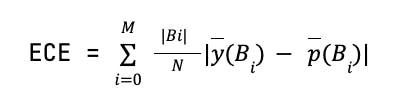 Expected Calibration Error (ECE) formula