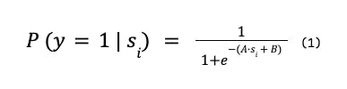 Platt Scaling (or logistic regression) formula