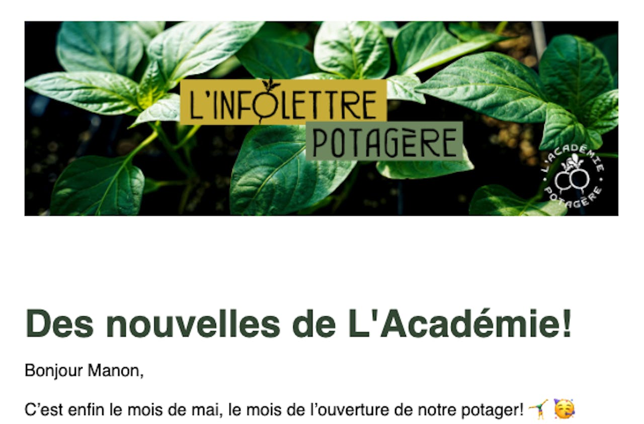 Infolettre de jardinage