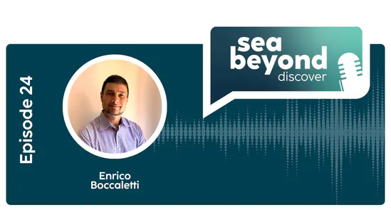 Cover image for Sea Beyond Discover episode 24, with a headshot of Enrico Boccaletti.
