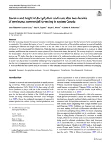 A screen grab of the first page of the academic publication on Biomass And Height Of Ascophyllum Nodosum