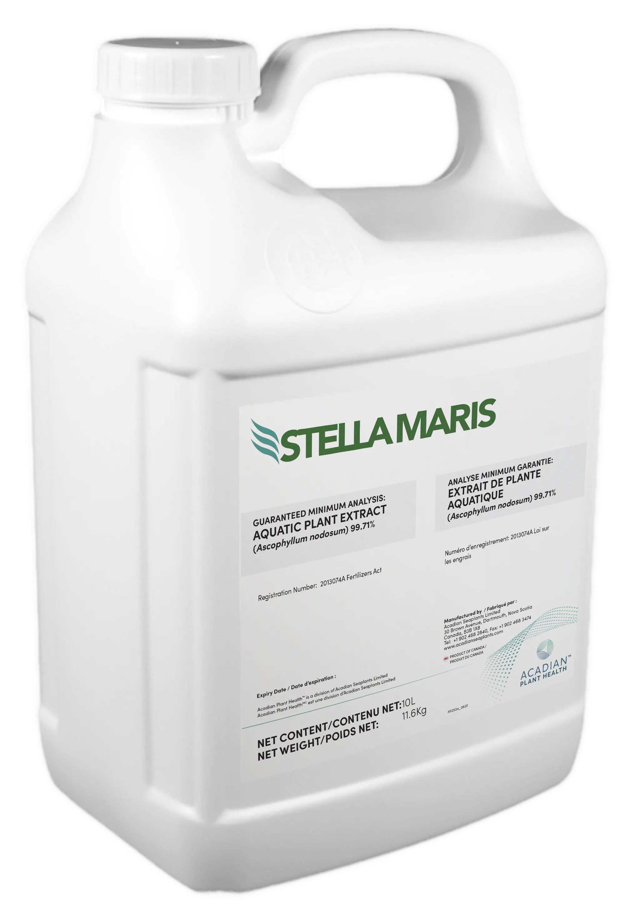 A large white jug of the liquid product Stella Maris.