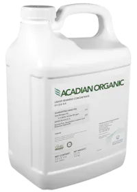 A white jug of Acadian Organic product.
