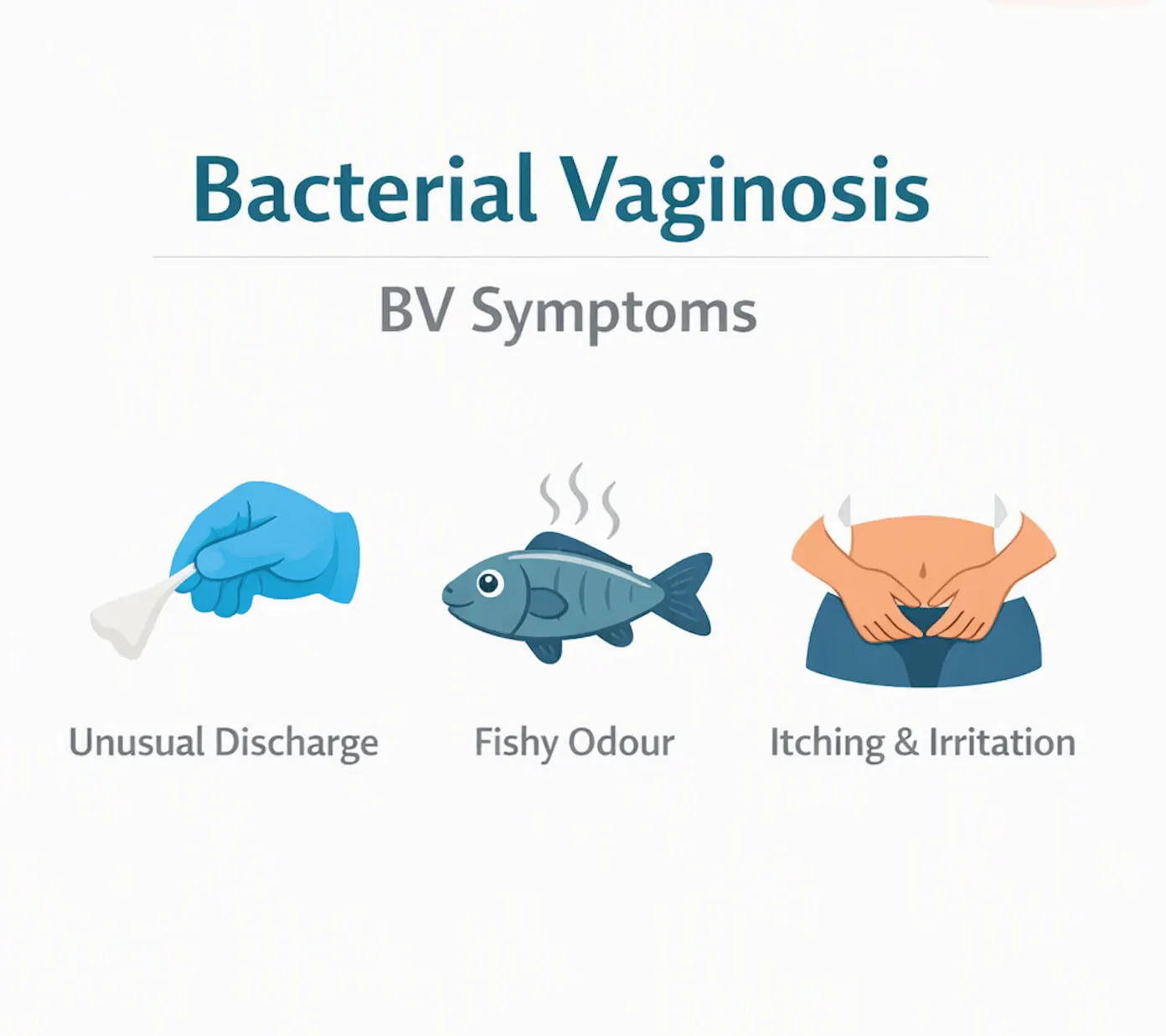 Bacterial vaginosis symptoms explained: thin grey discharge, fishy odour and minimal irritation
