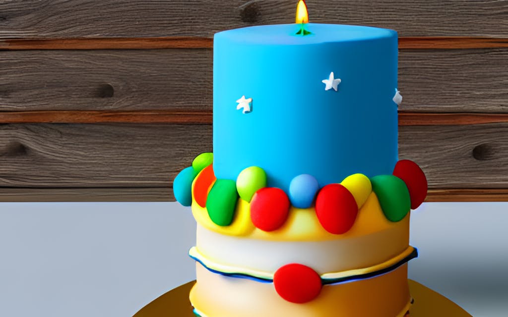 AI-generated image of a birthday cake