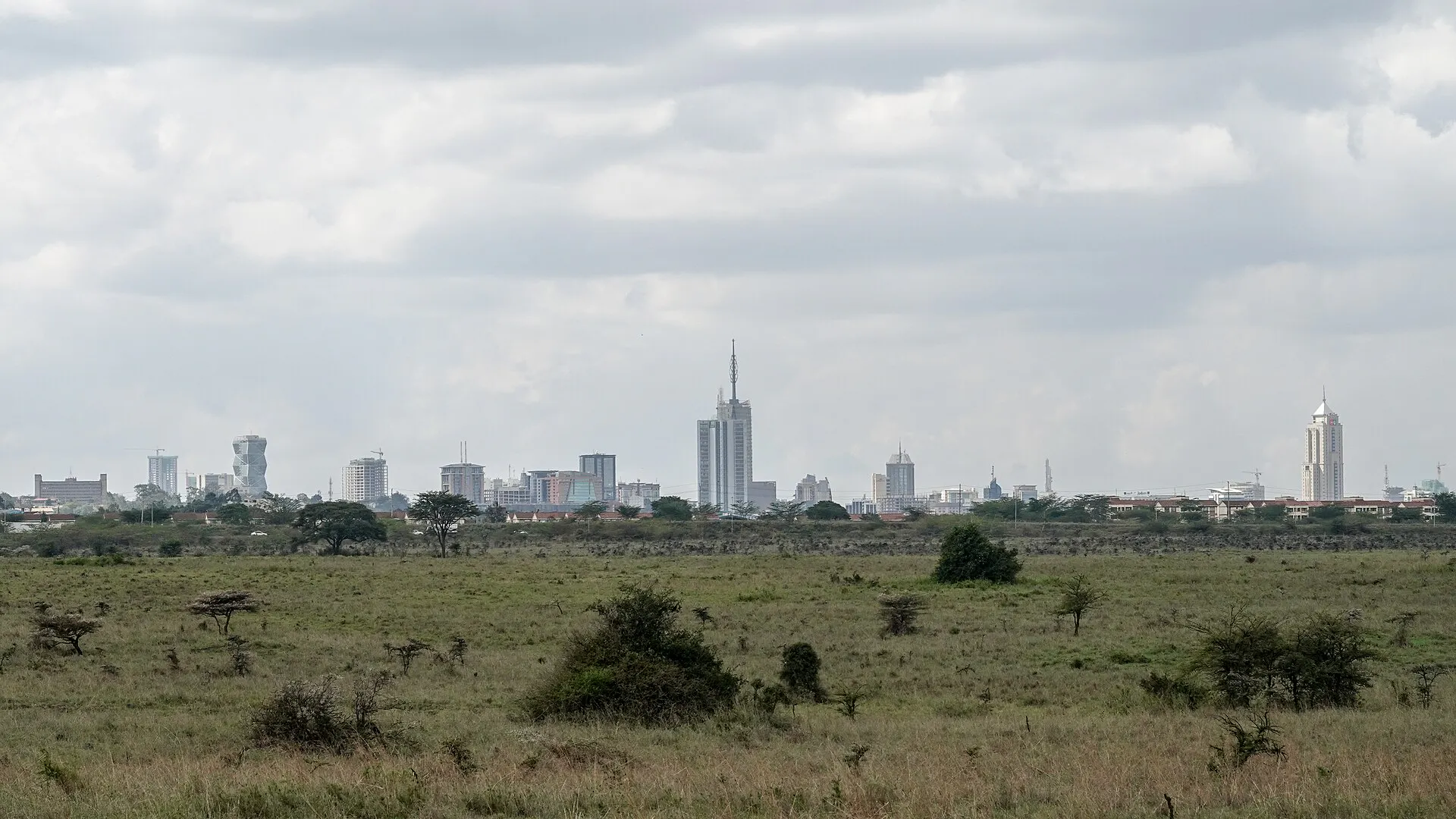 Nairobi skyline from Nairobi National Park