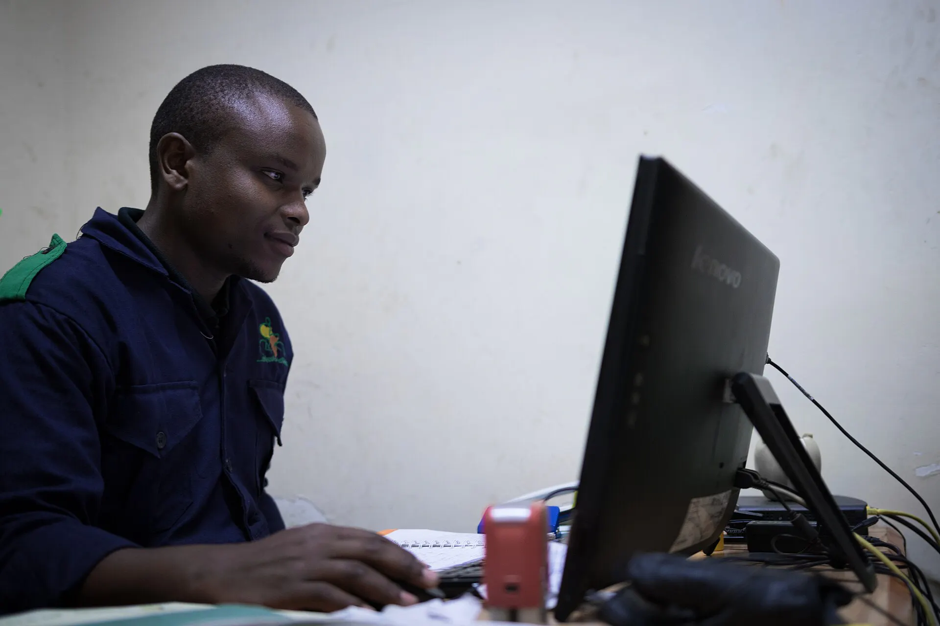 Office staff working at desks in Kenya