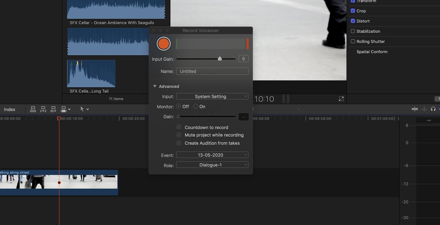 Recording Great Audio into Final Cut Pro X