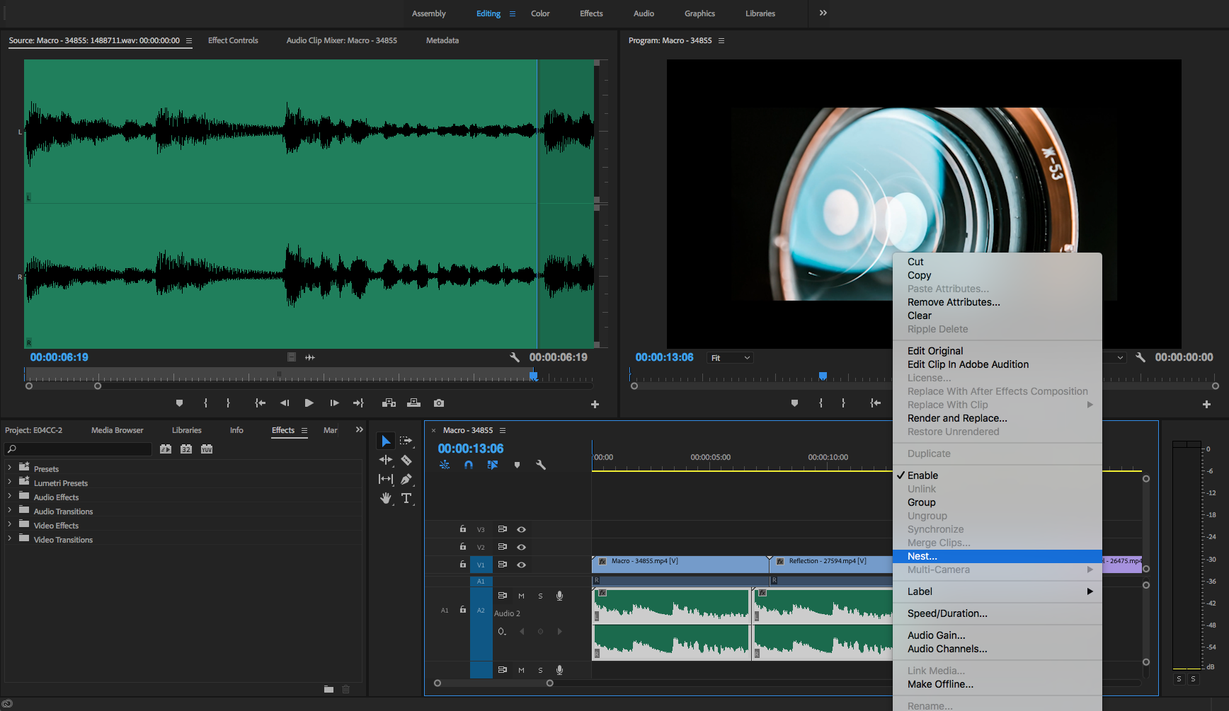 how to mute audio in after effects
