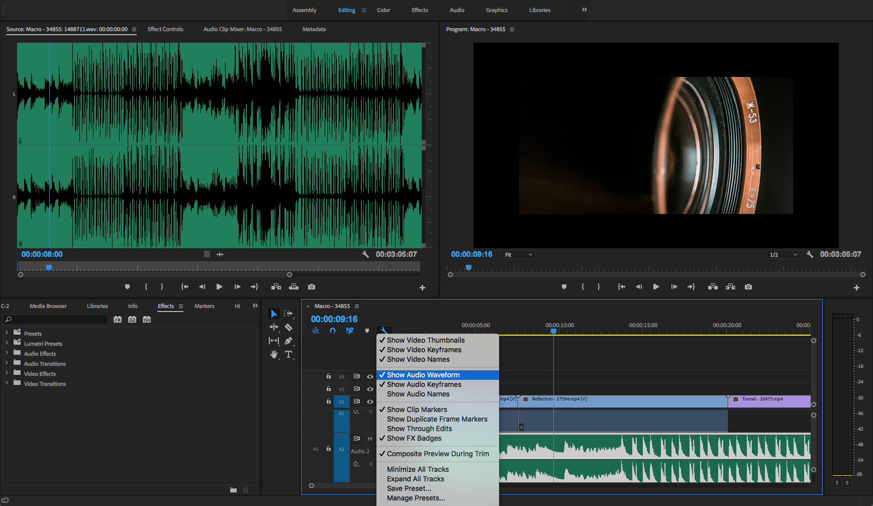how to extract audio from video adobe premiere