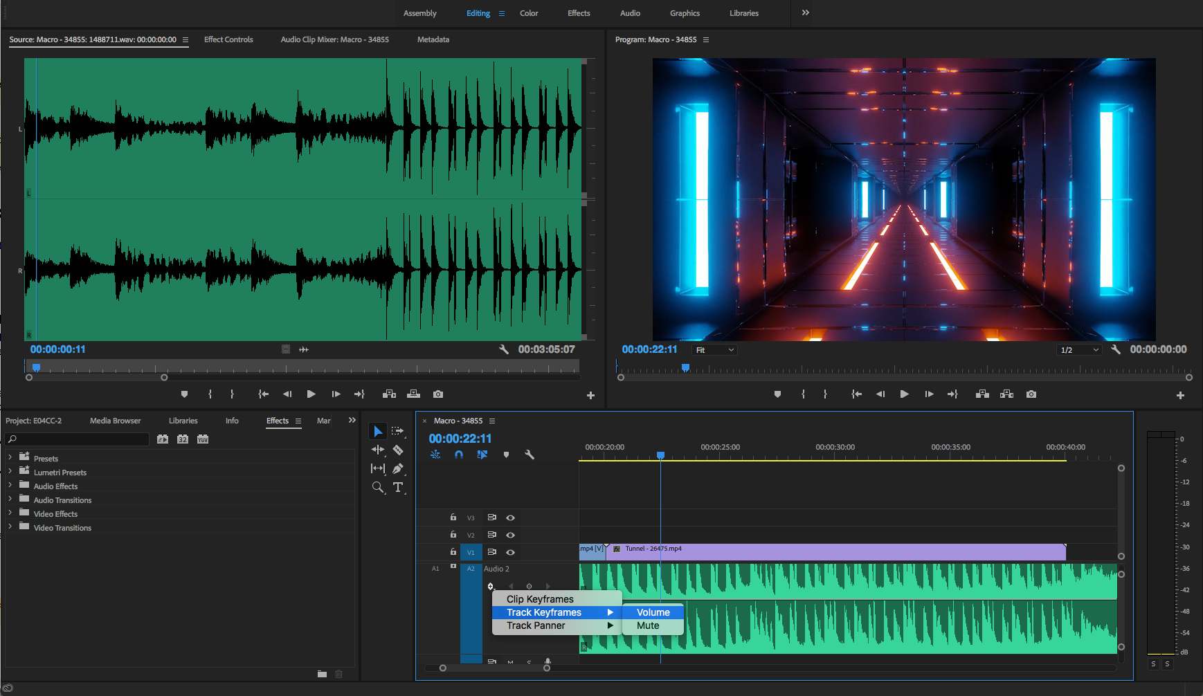 adobe premiere fade out audio