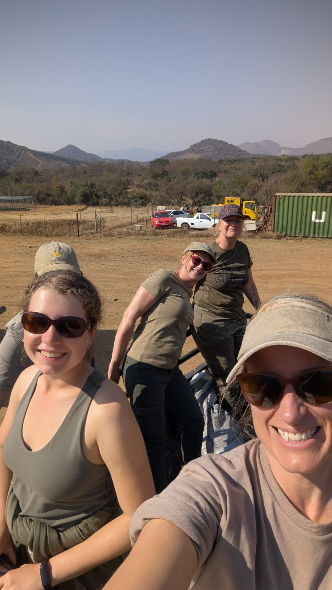 Volunteers posing and smiling 