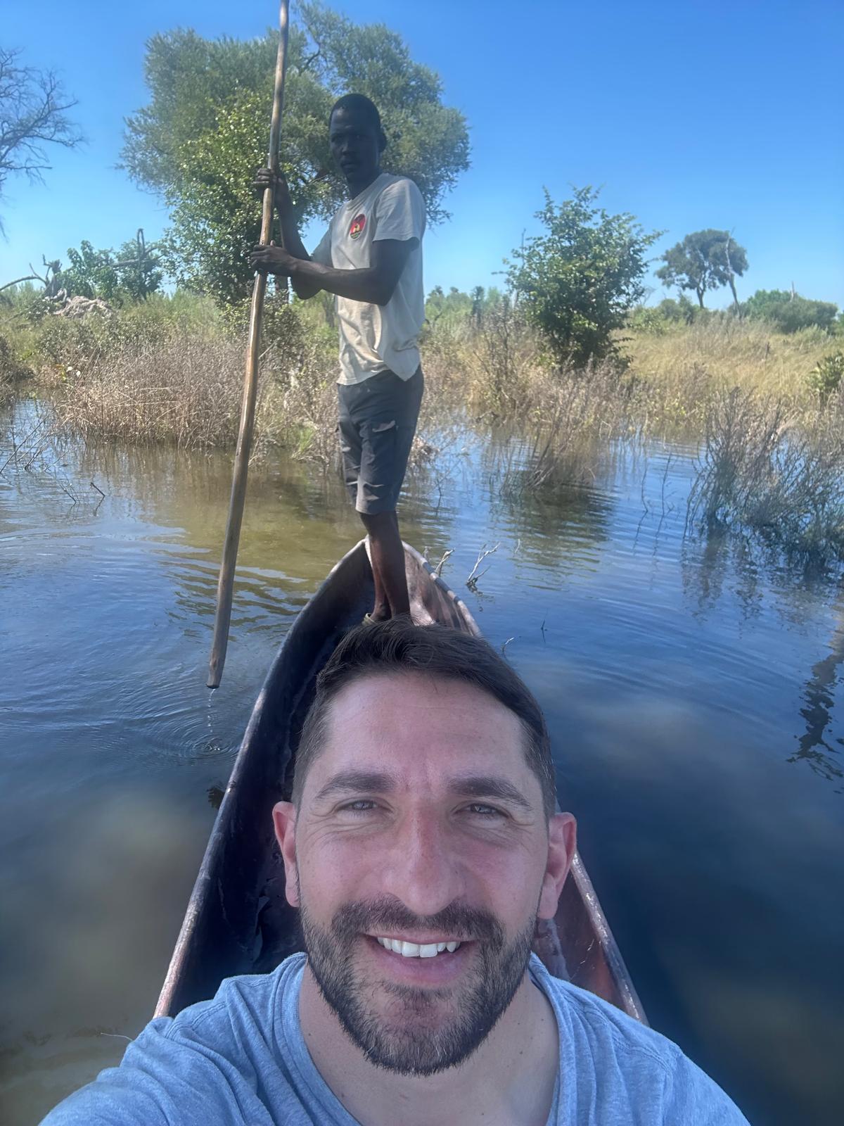 Selfie in a mokoro canoe trip
