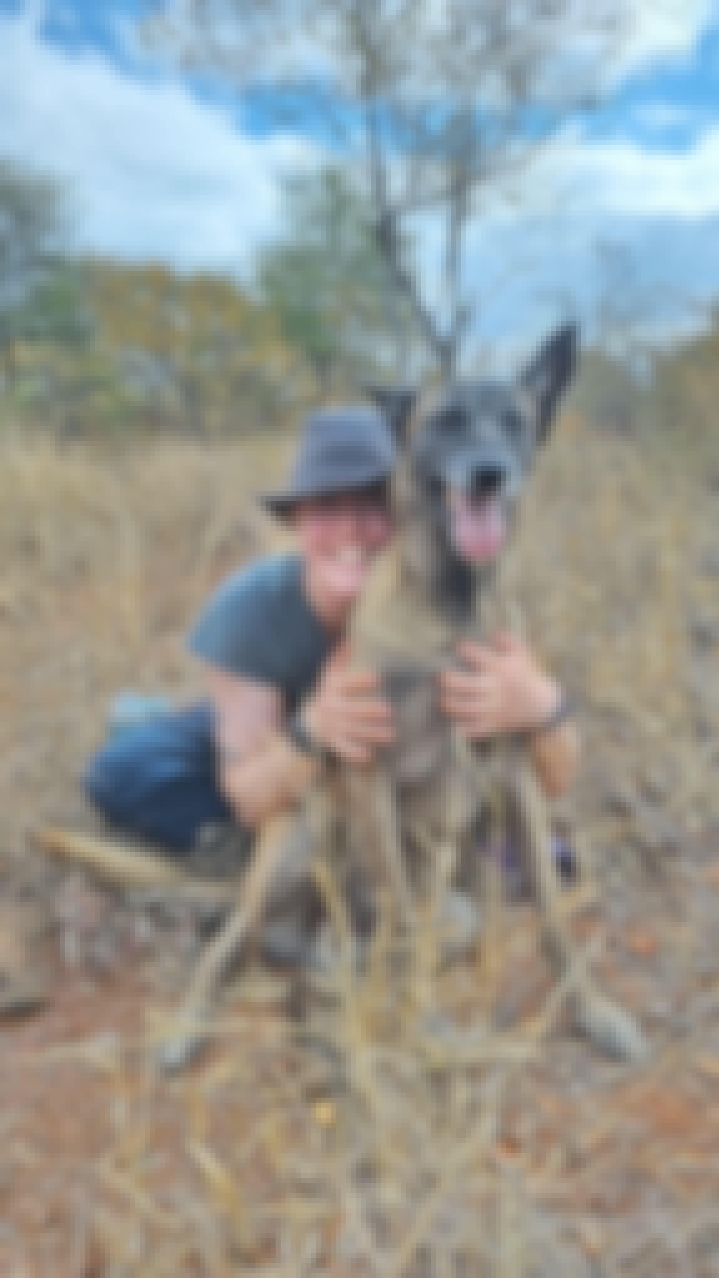Christopher McMahon: A female volunteer with a tracking dog