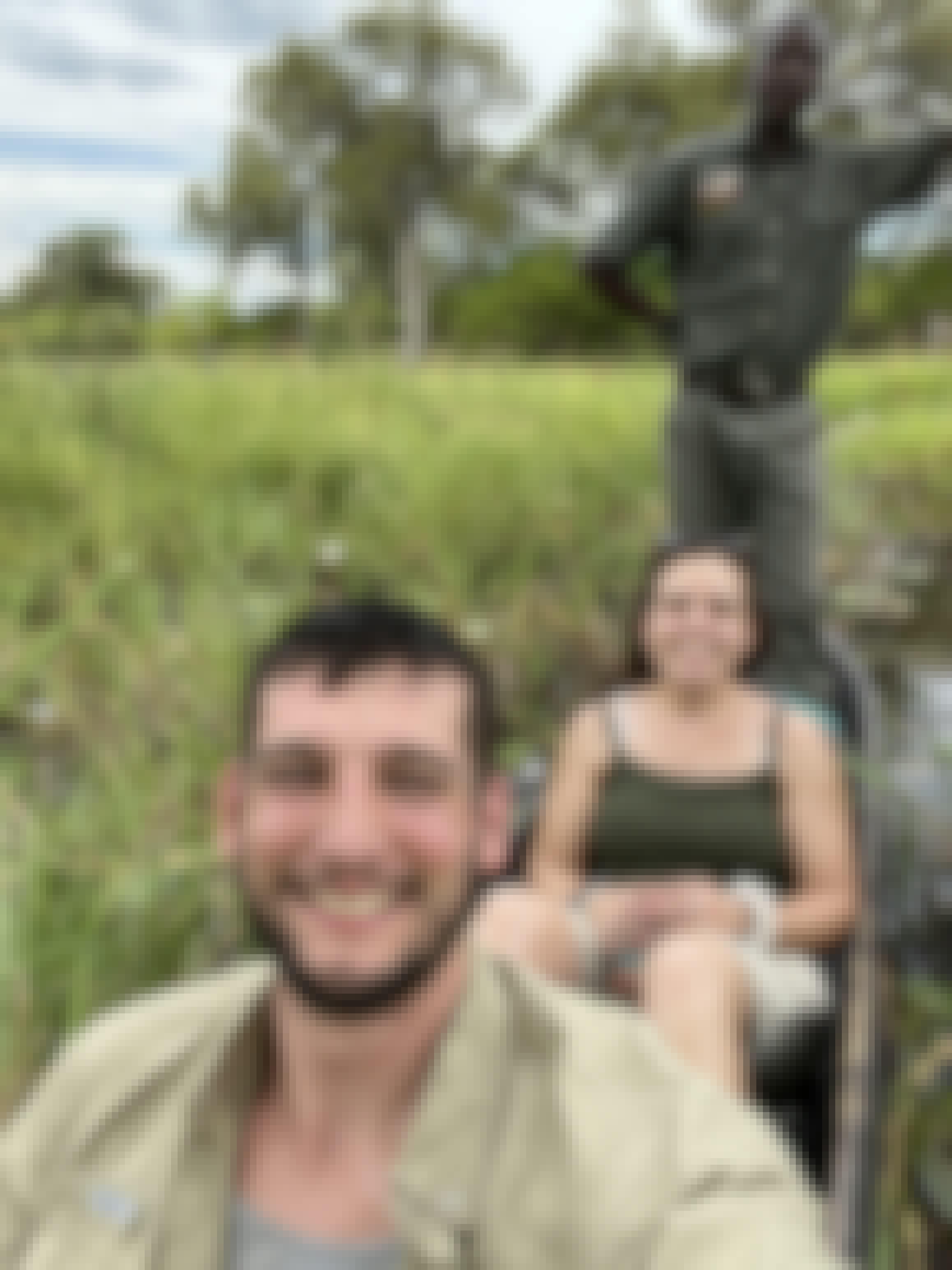 A couple in a canoe in the Okavango