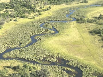 Josie and Adam: An aerial shot of the Okavango
