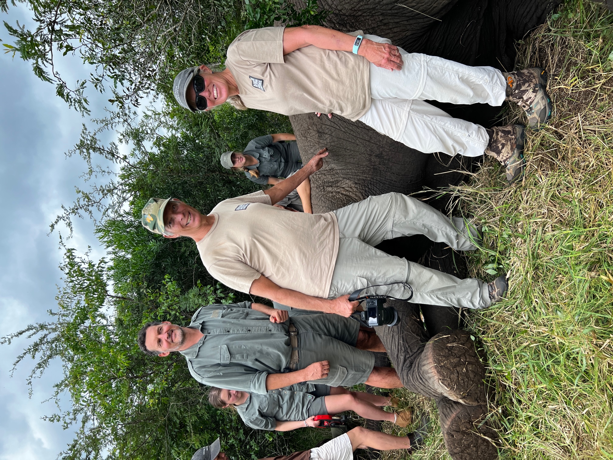 Marc and Diane Bock 2: A man and woman stand in front of a sedated elephant