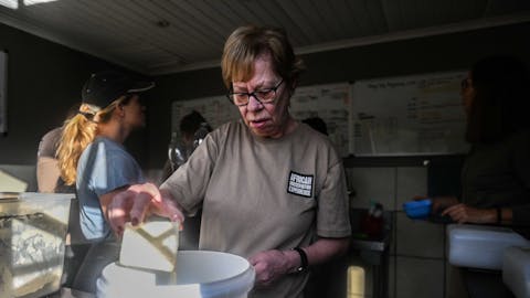Norma Falconer: preparing rhino feed at Care for Wild Africa