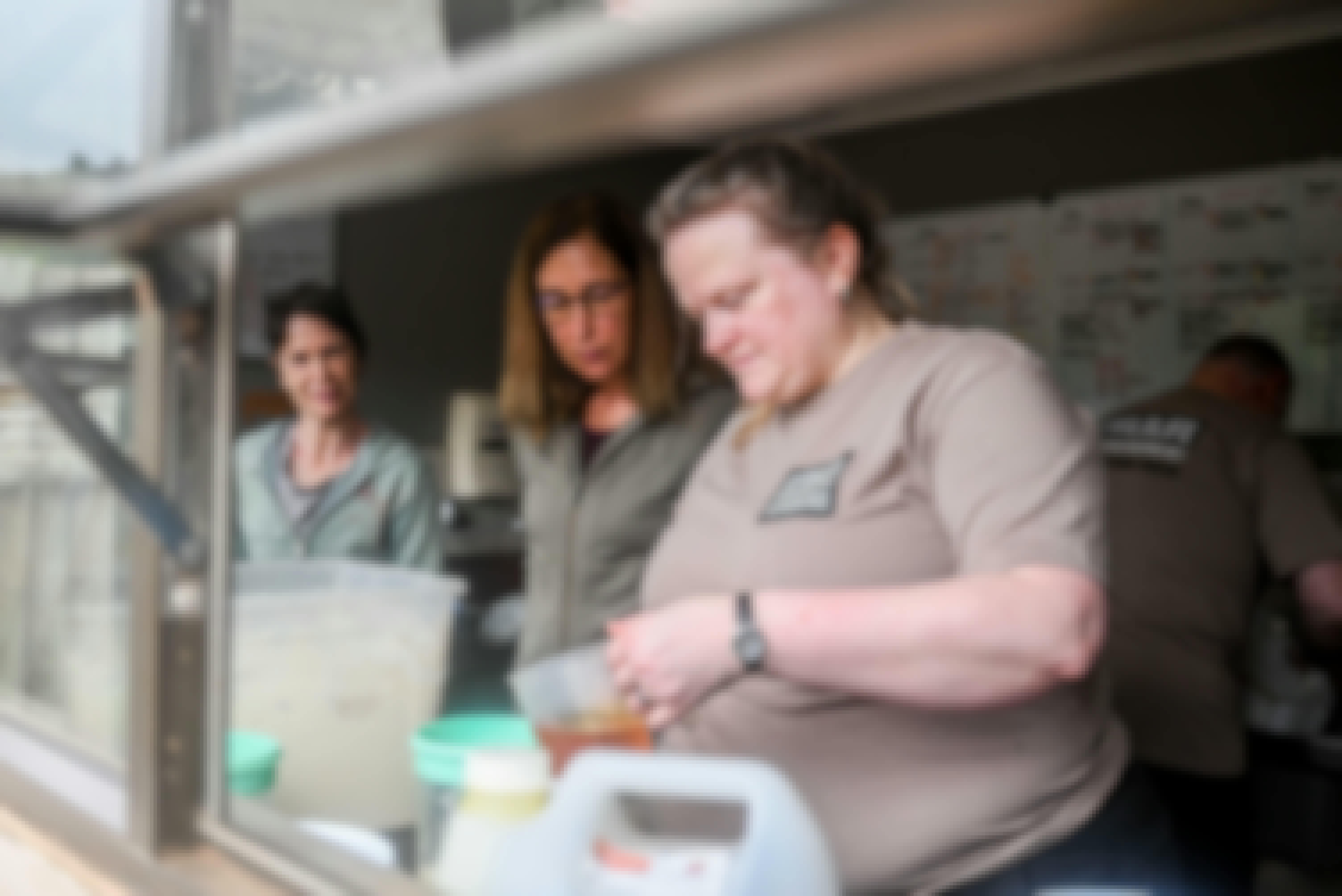 Terence and Victoria Fitzpatrick: preparing the food for the rhinos at Care for Wild Africa