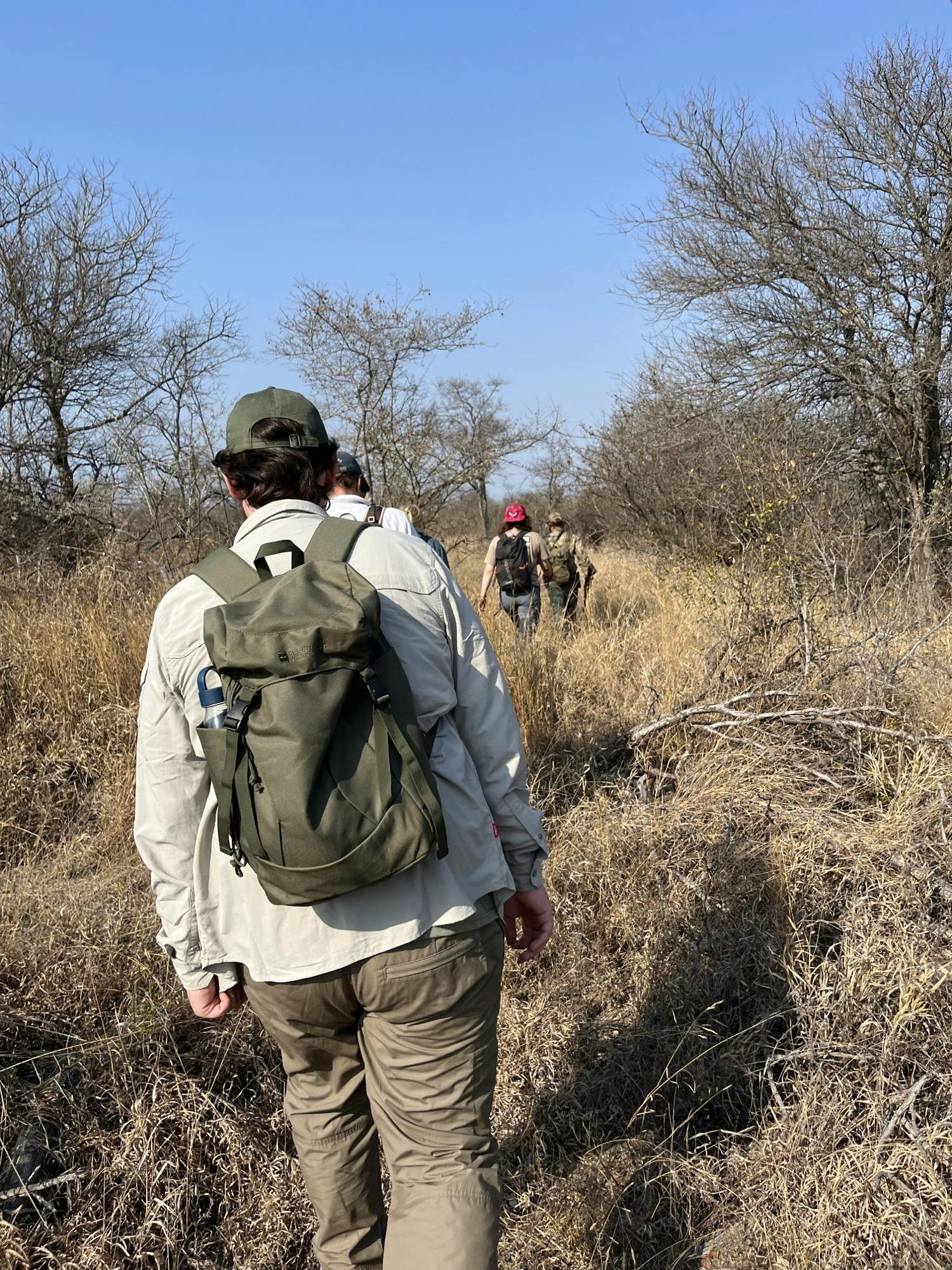 Liam Corcoran and Emily Munroe: hiking in the bush