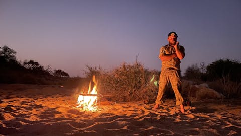 Liam Corcoran and Emily Munroe: campfire