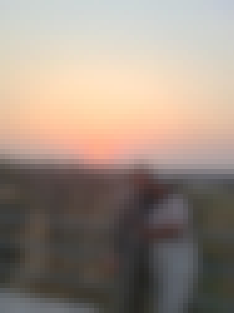 Liam Corcoran and Emily Munroe: posing with the sunset