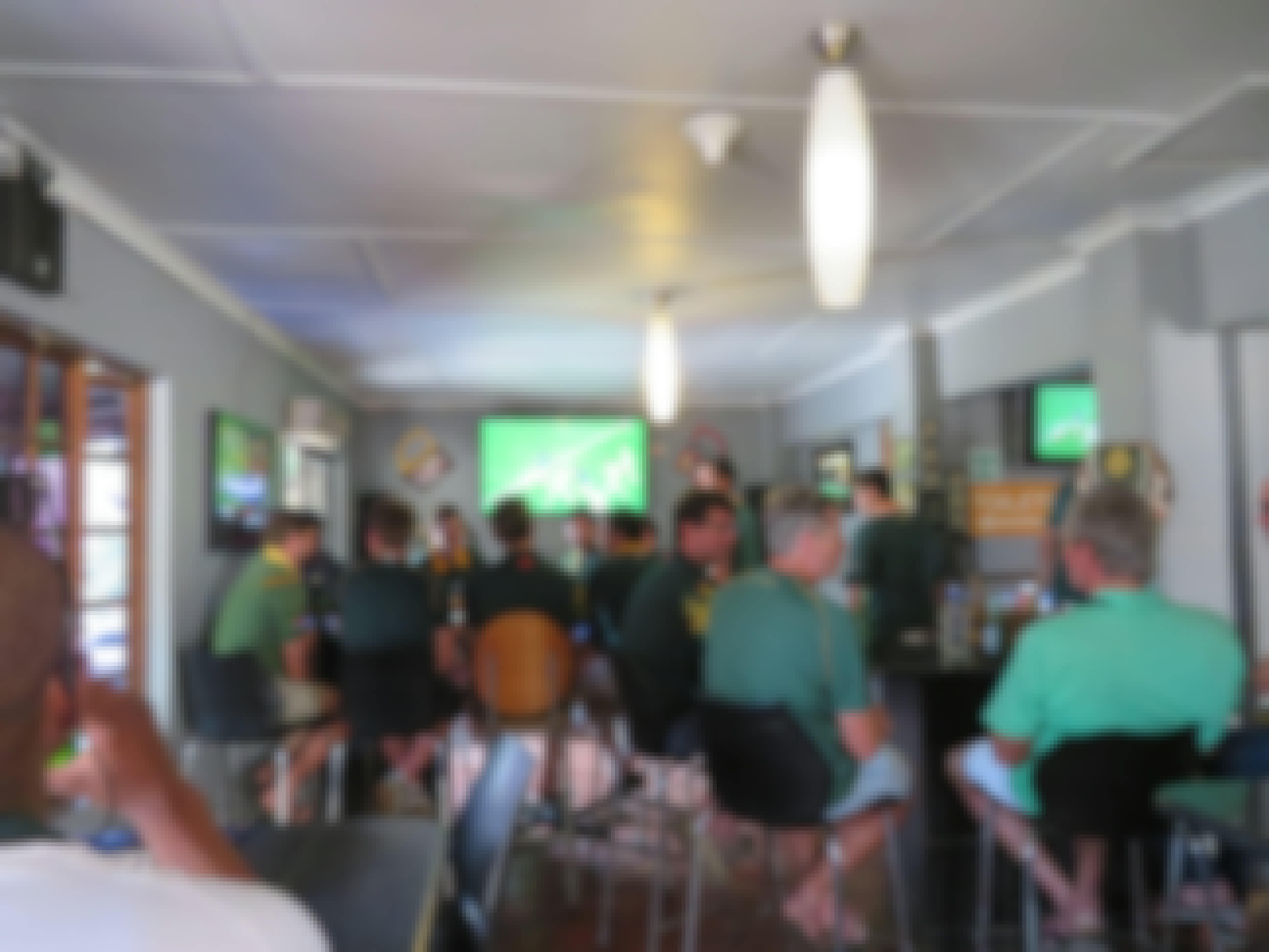 Rebecca Bower: relaxing in a local bar