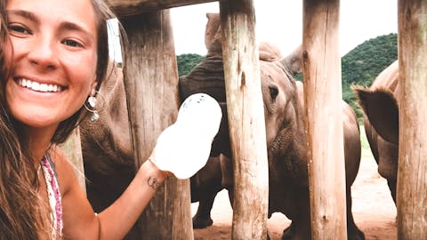 Magdalena Edwards: bottle feeding rhino
