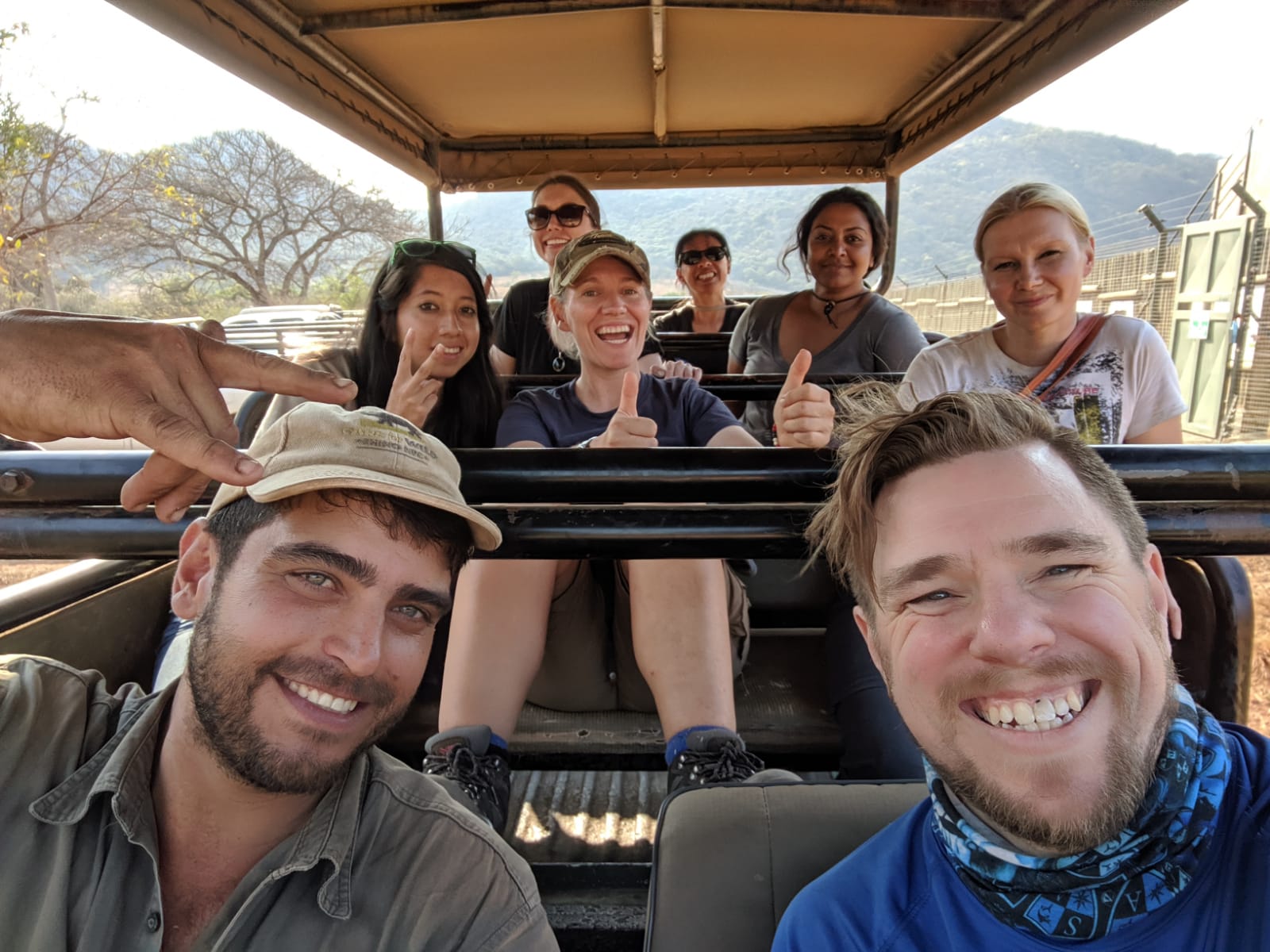 Tanya Stapleton: group posing in a vehicle