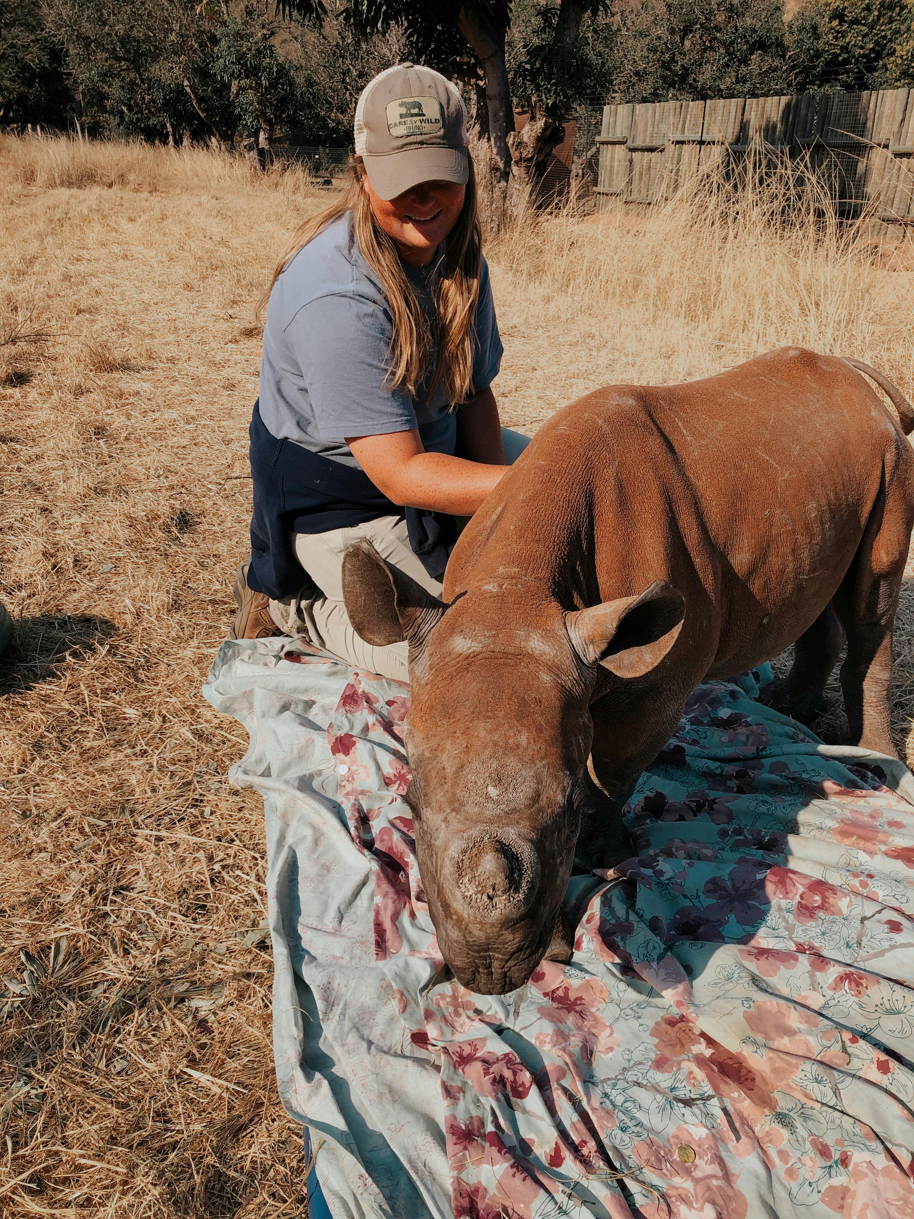 Lillie Homberg: with a baby rhino