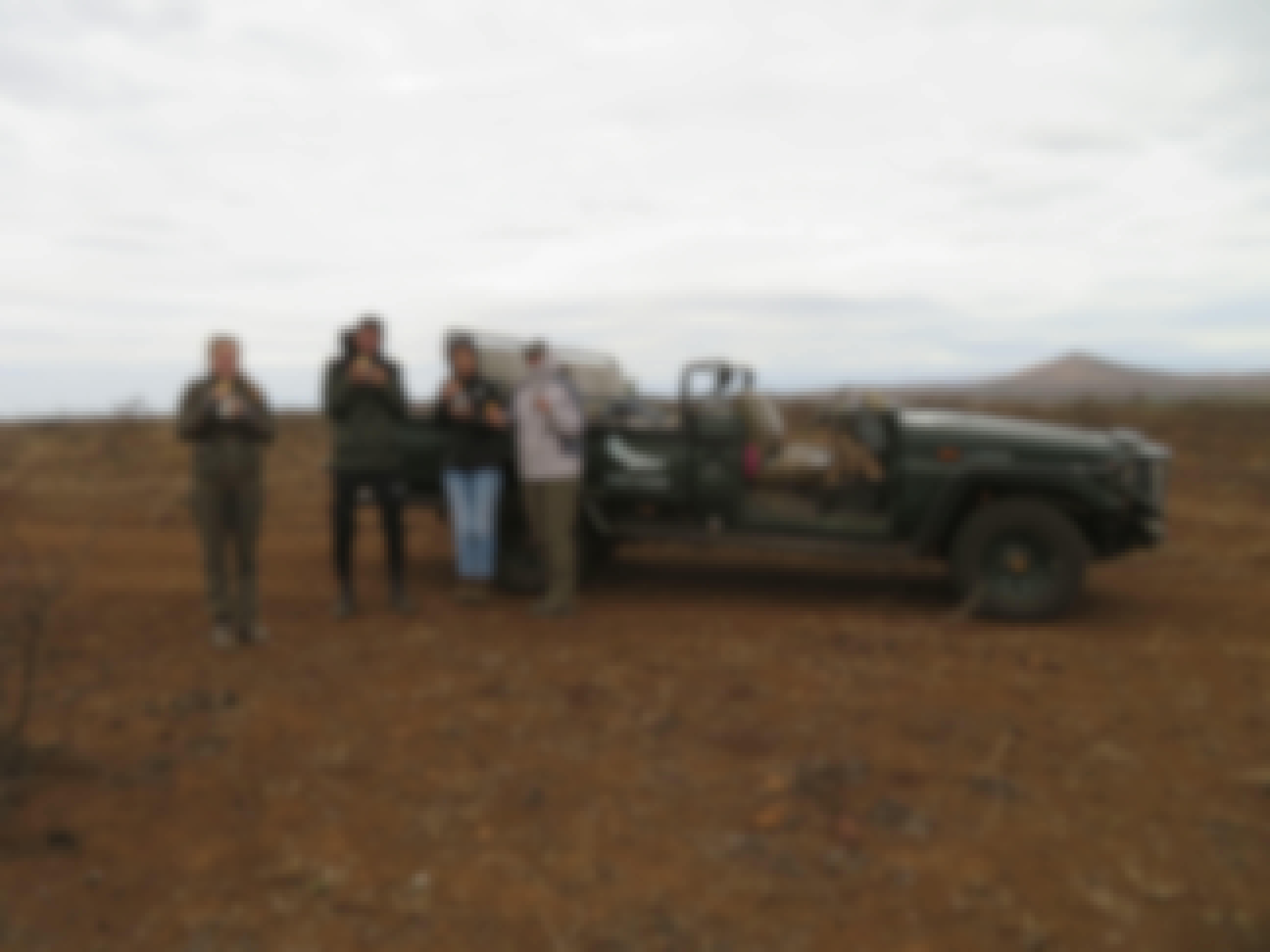 Rebecca Bower: posing beside the vehicle