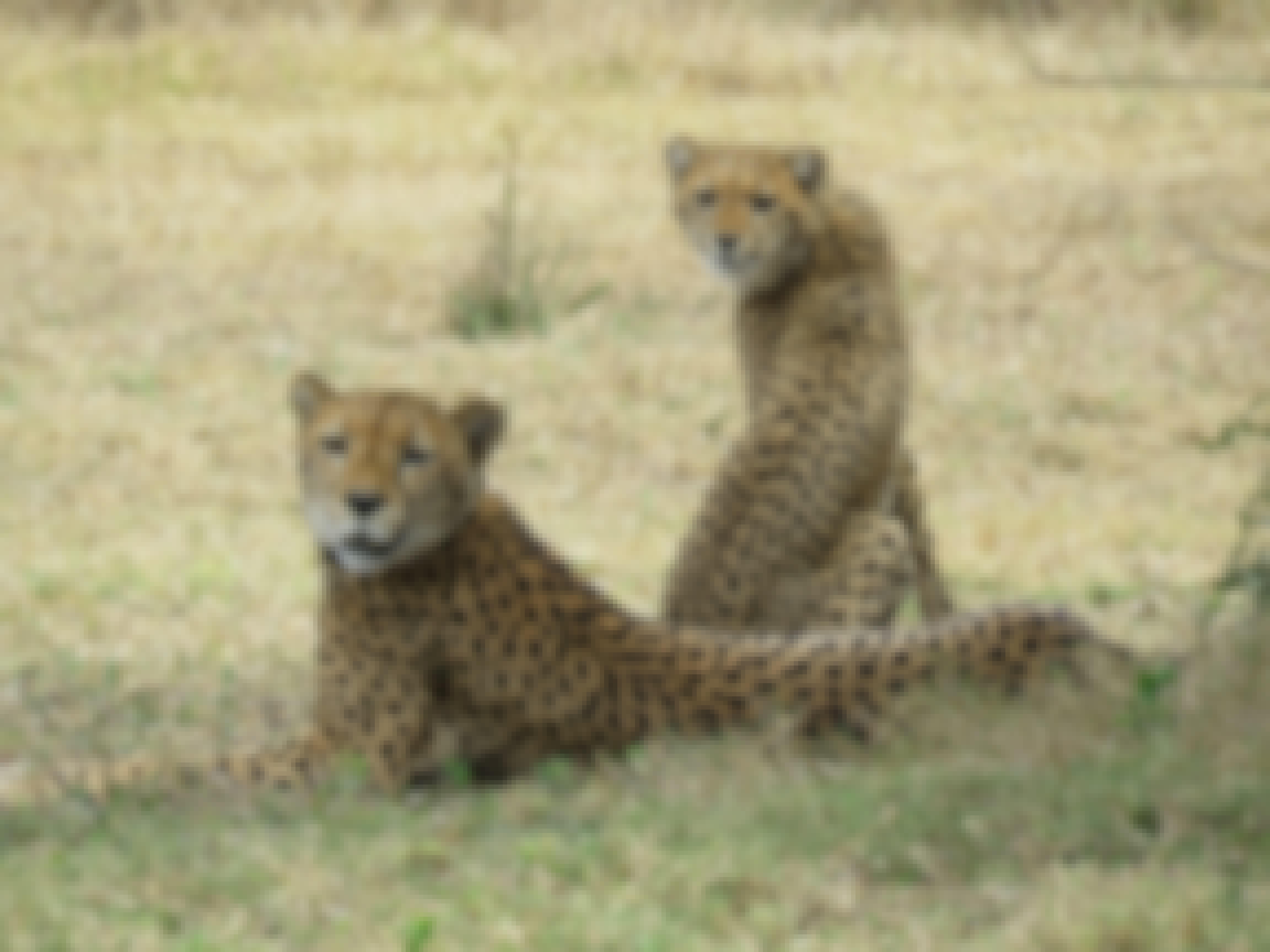 Jenna Page: two cheetah turning to face the camera