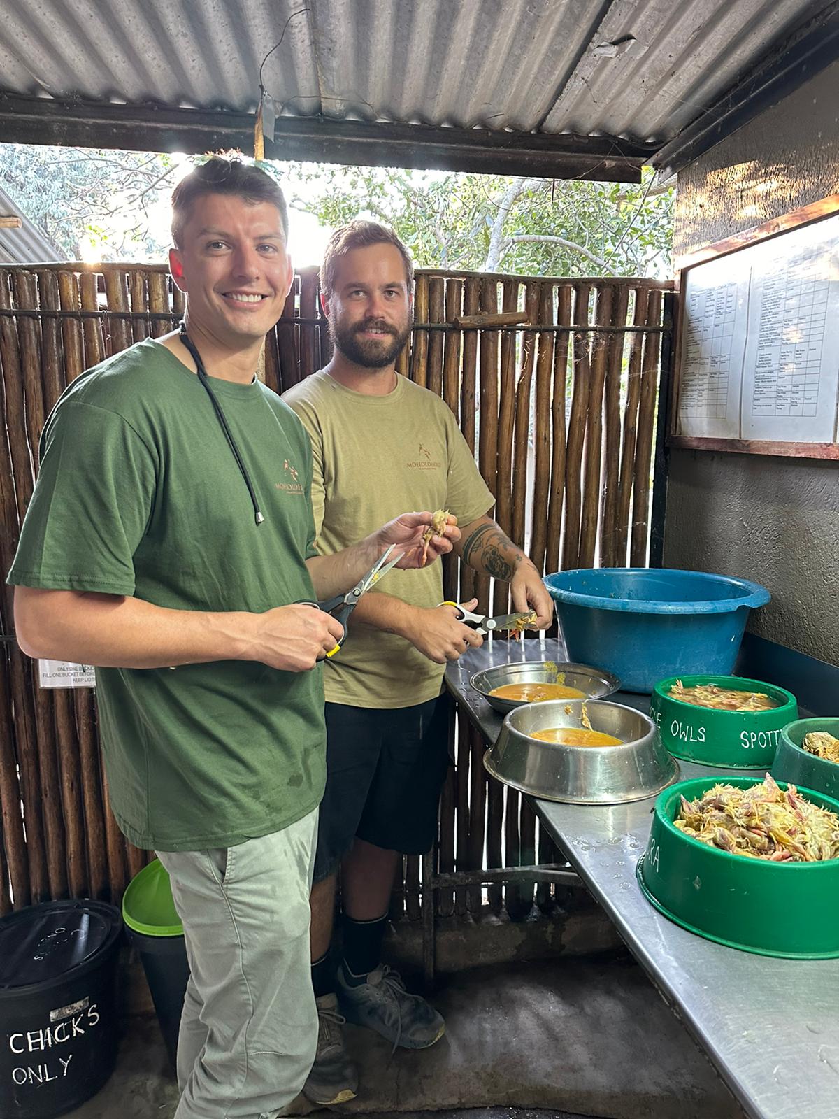 Sam Duggan: male volunteer preparing food