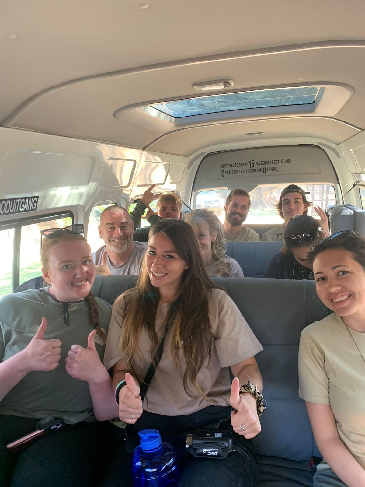 Sam Duggan: volunteer group posing