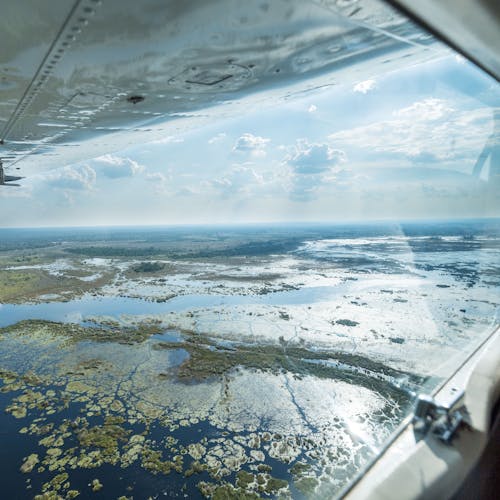 Wayne Grieveson: aerial view of the Okavango Delta