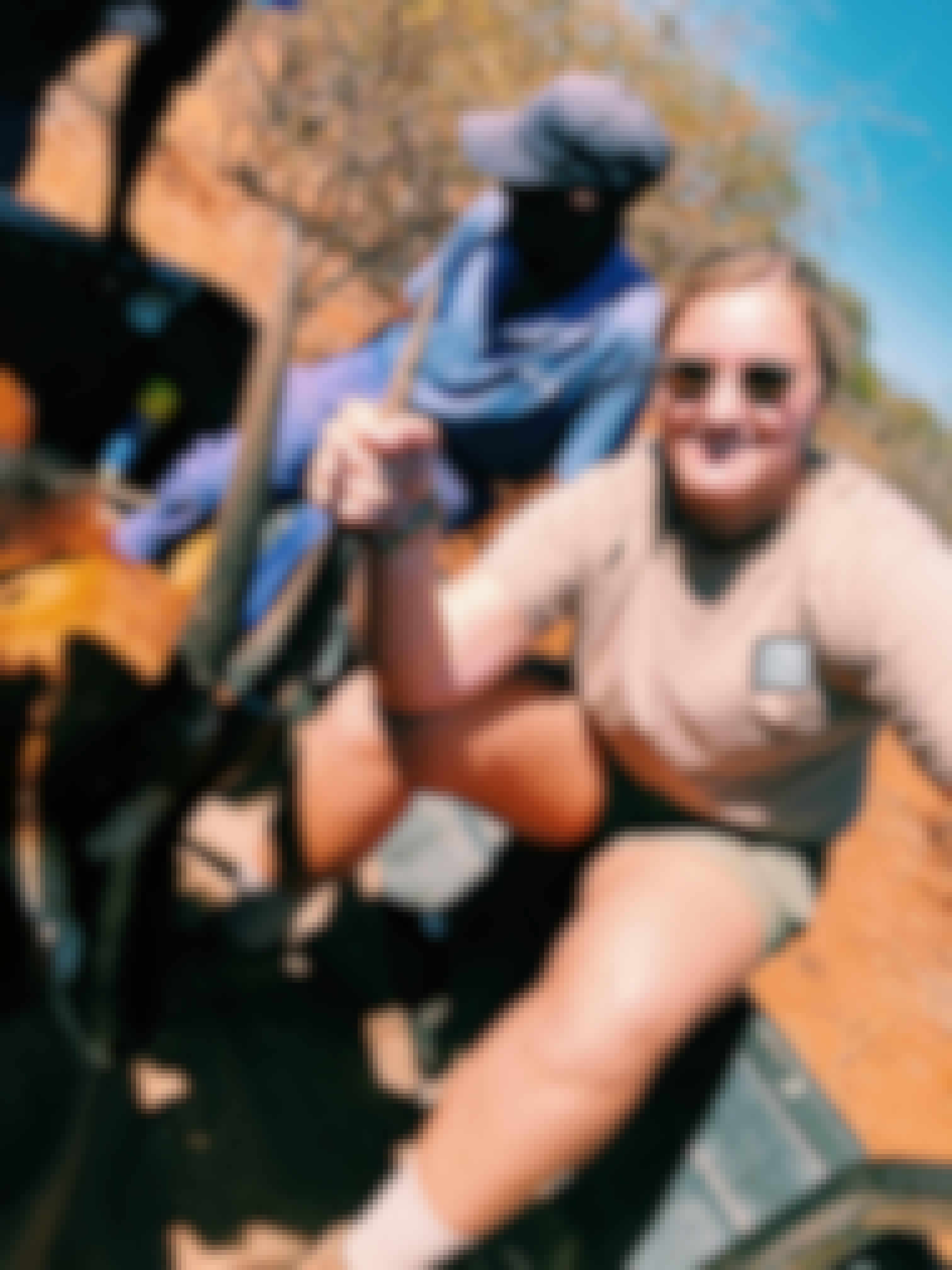 Micaela Chaffin: posing with an antelope