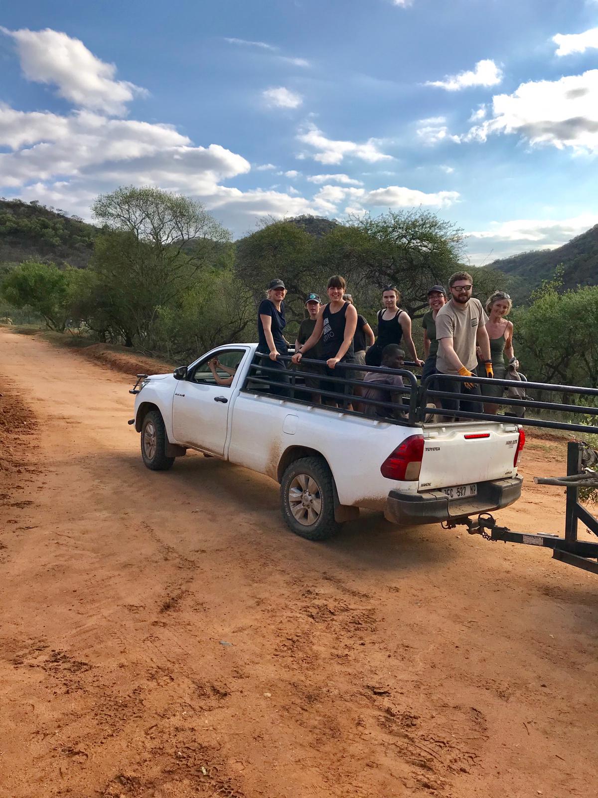 Emma Ruggles: group photo in the vehicle