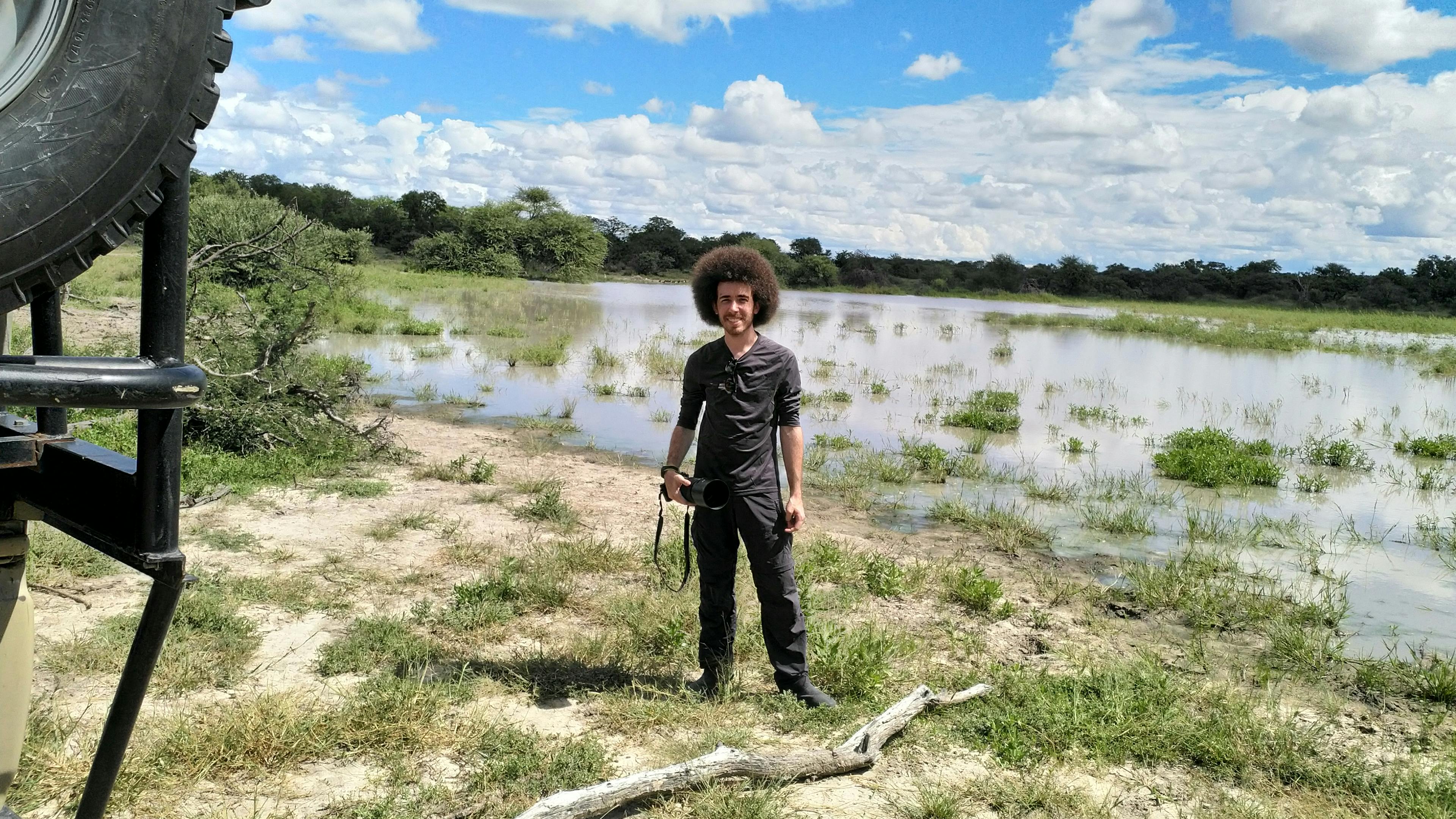 Tomer Admon: posing beside the water in the Okavango