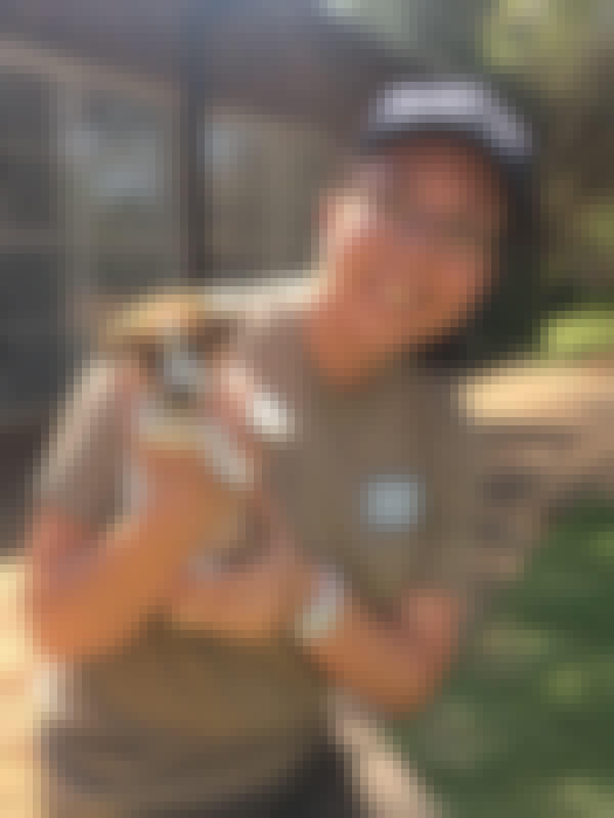 Emma Ruggles: posing with a domesticated puppy