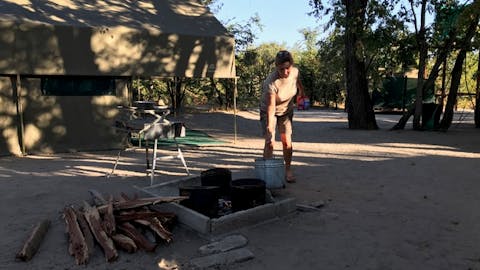 David Lawrence and Sue Allen: base camp in the Okavango