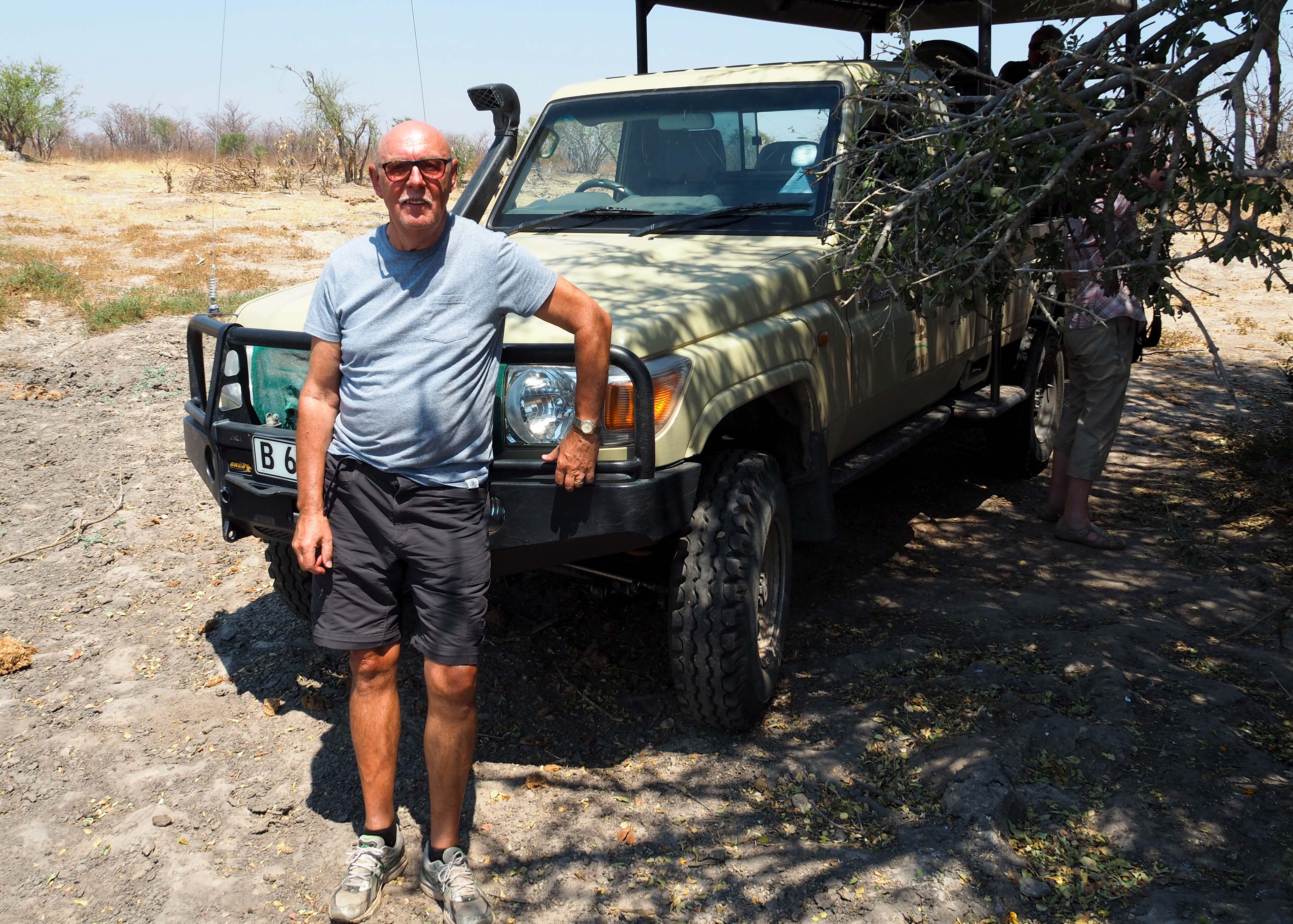 Maurice Tallantyre: posing beside the vehicle