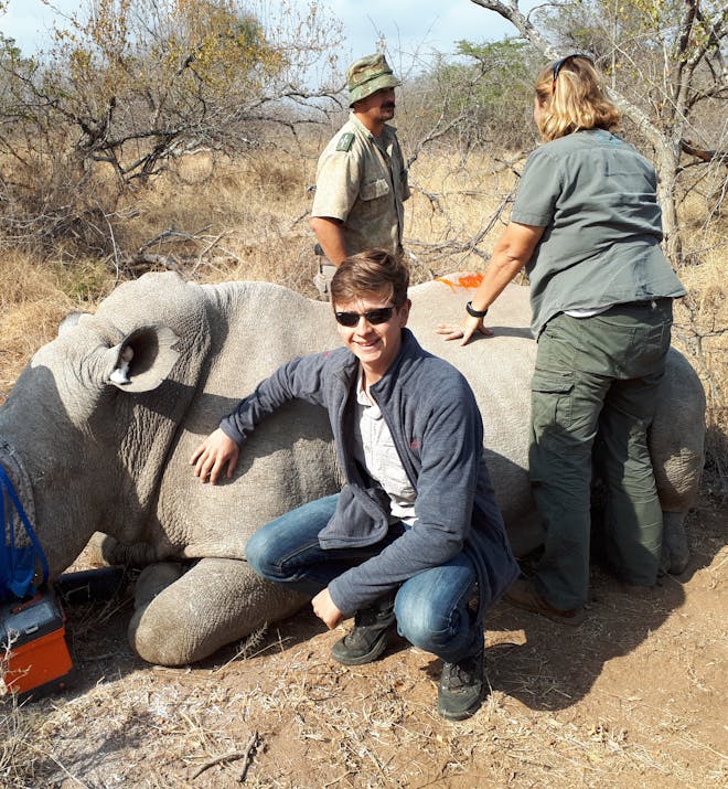 Benedict King: posing as a rhino is dehorned