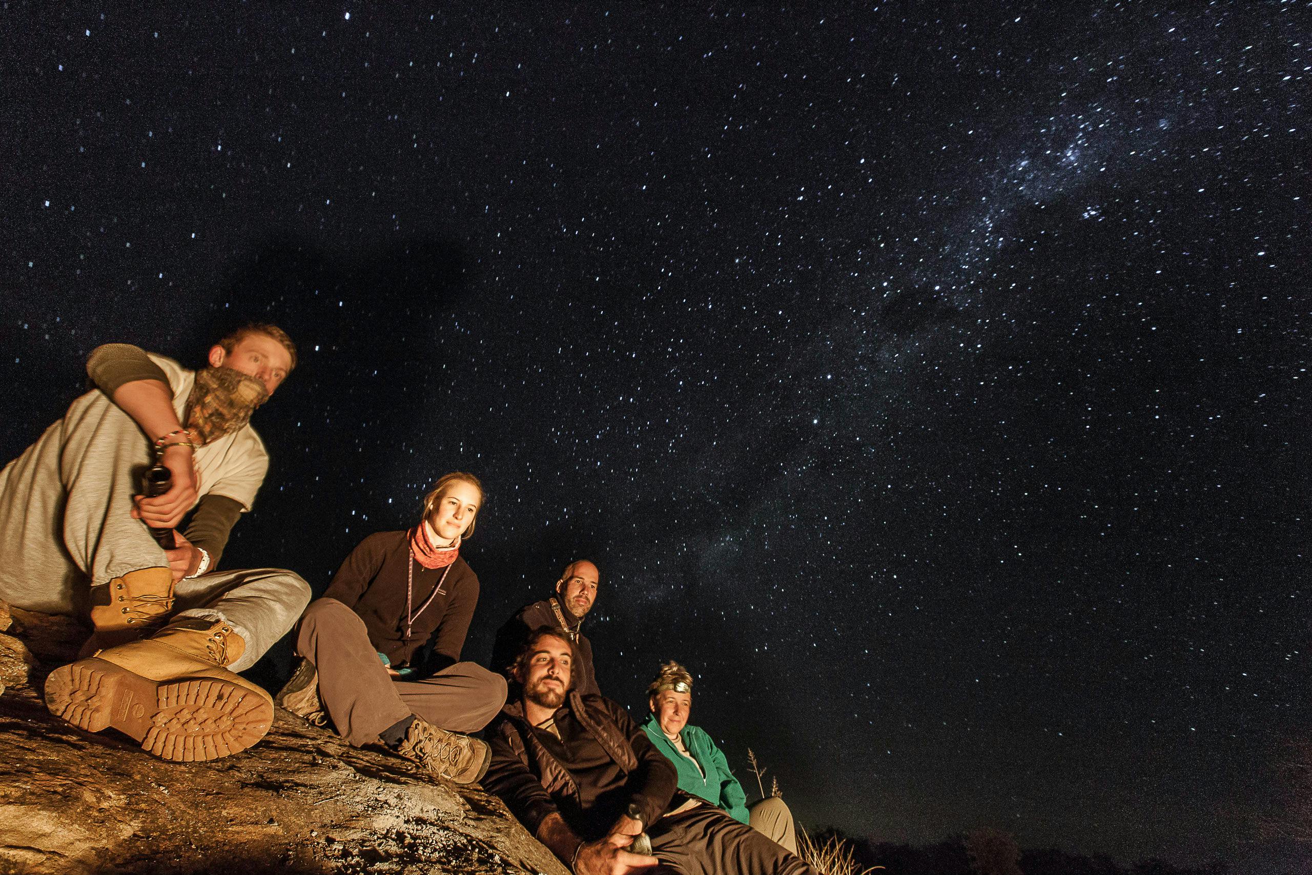 ACE volunteers stargazing outside