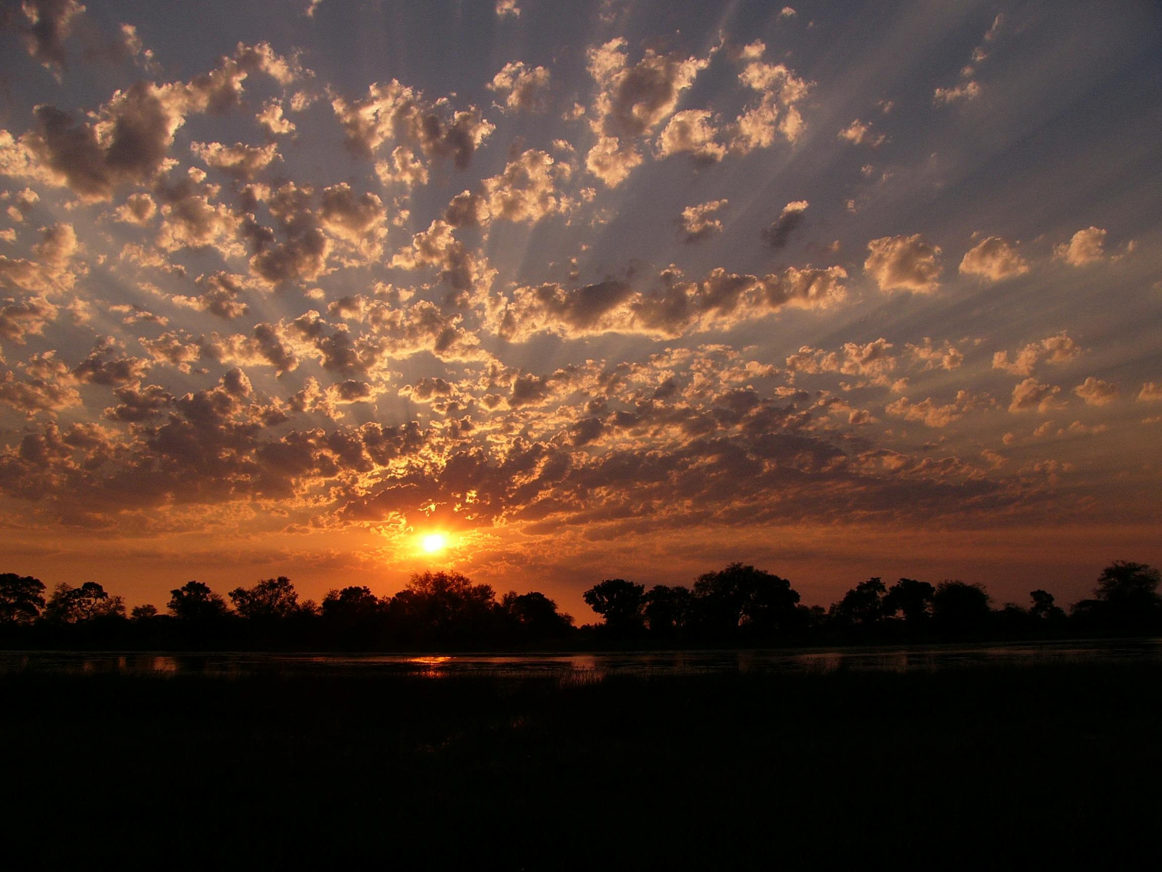 Sunset in Okavango
