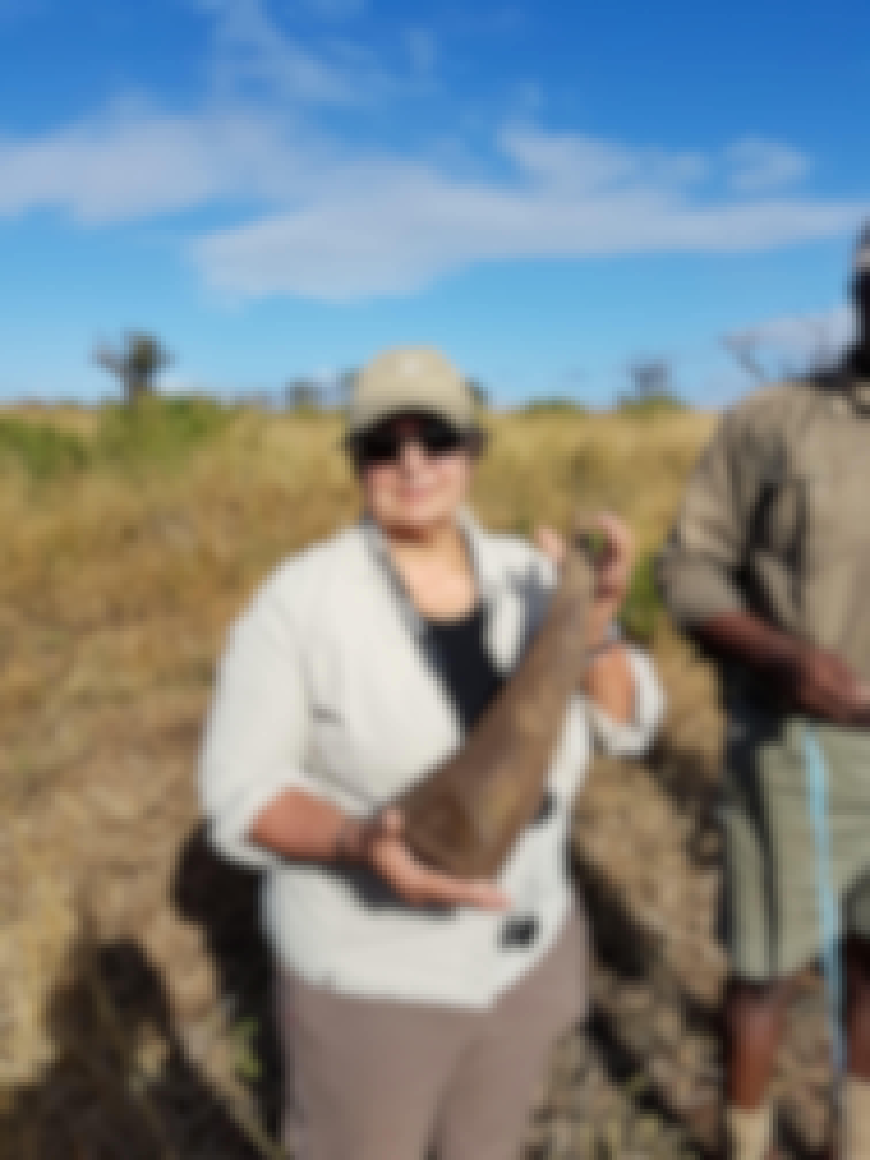 Jennifer Goodley with a rhino horn after dehorning