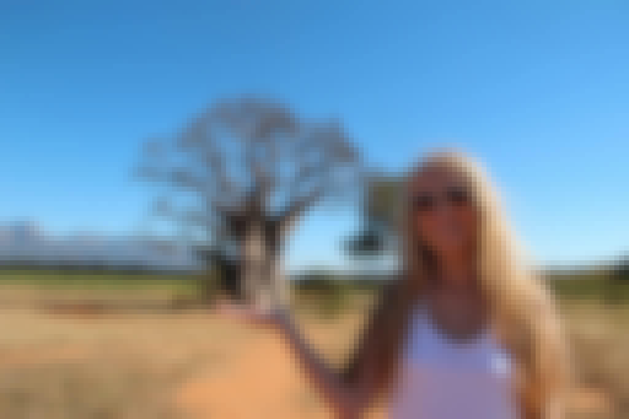 Kaitlyn Saul in front of a baobab tree